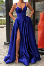 Schwarzes, langes A-Linien-Abendkleid mit Spaghettiträgern und Schleier