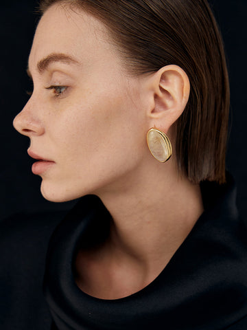 Pendientes de cristal amarillo brillante 