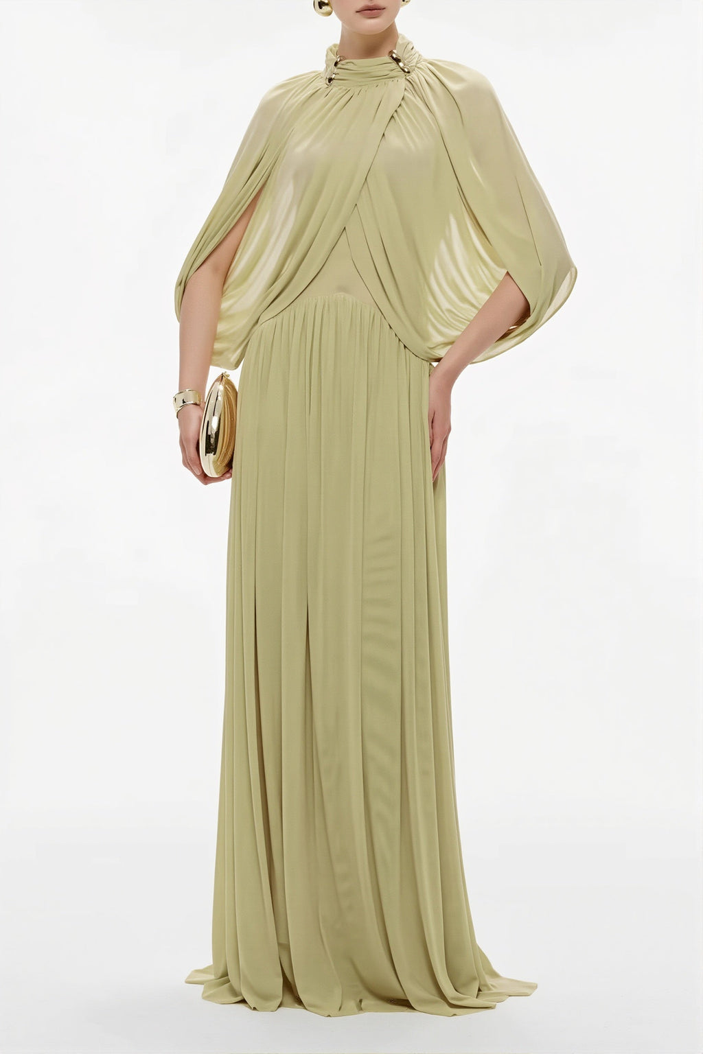 Elegant Cross Ruffle Maxi Dress