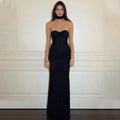 Elegant Off-Shoulder Glitter Fishtail Maxi Dress