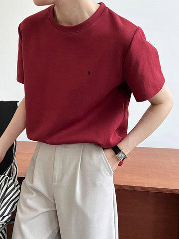 Loose Short Sleeves Embroidered Round-Neck T-Shirts Tops