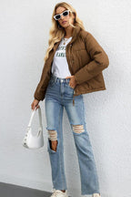 Short Stand Collar Puffer Coat