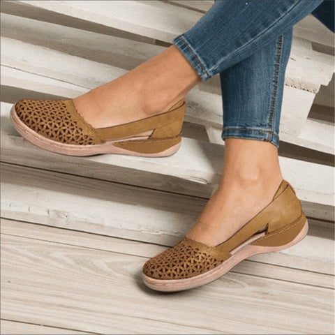 Women's Sandals 2022 Summer Handmade Ladies Shoes Leather Breathable Sandals Women Flats Retro Style Cusomized Support Slipper