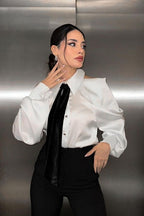 Professional Chic Collared Long Sleeve Blouse