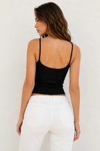 Hollow Heart Slim Cropped Cami Top