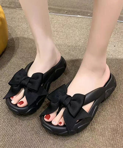 Mode Bogen Spleißen Hausschuhe Schuhe Rose Peep Toe 