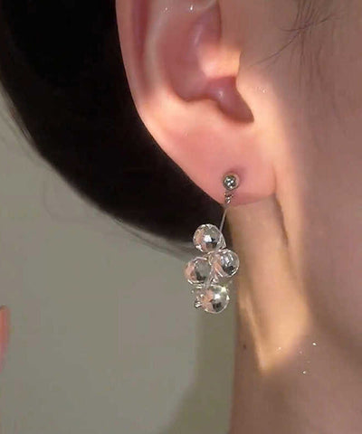 Fine Silk Copper Crystal Ball Tassel Drop Earrings