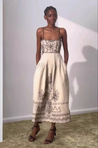 Chic Boho Embroidered Maxi Dress