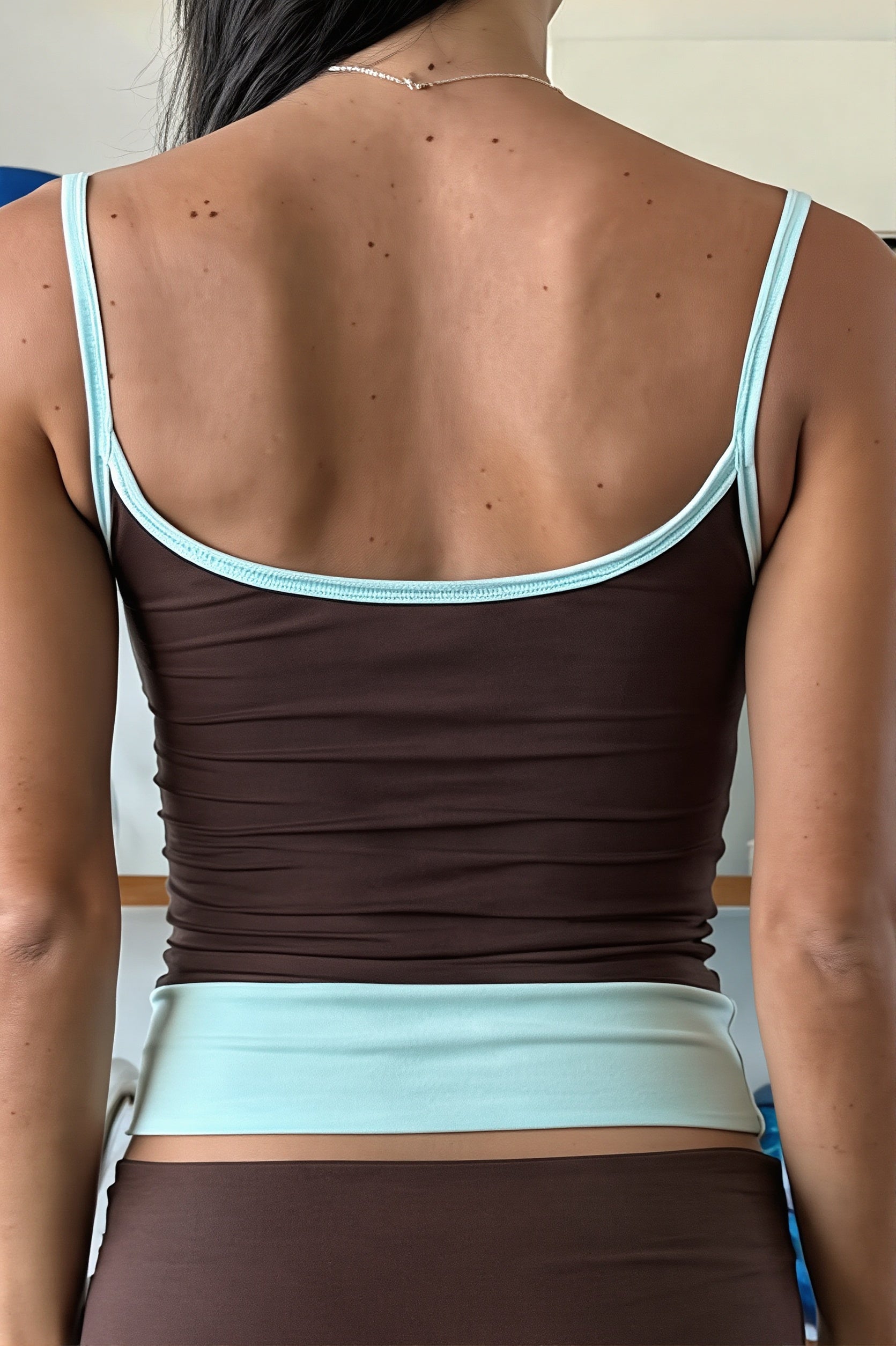 Casual Morandi Color Contrast Cami Top