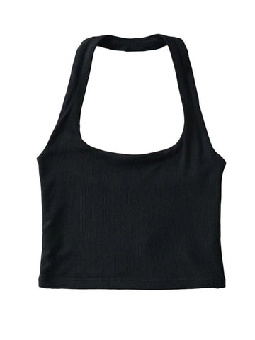 Sexy Frauen Crop Top 2024 Sommer Doppel Neckholder Tops Ärmellose Tanks 