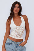 Hollow Lace Slim Sexy Halter Top