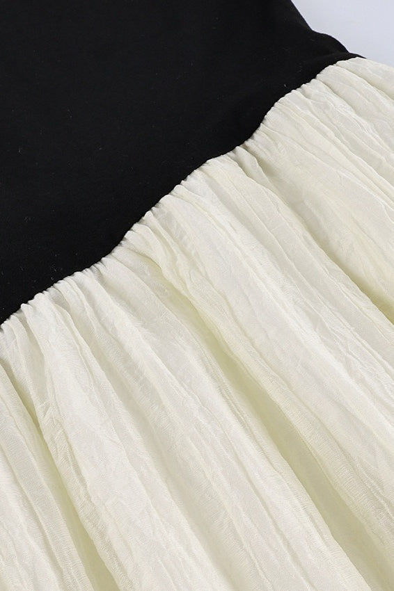 Tube Top Contrast Irregular Maxi Dress
