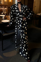 Vintage Polka Dot Sash Maxi Dress