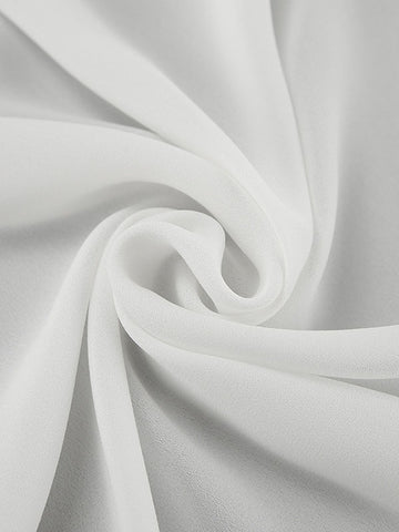 Capelet High-Low See-Through Solid Color Round-Neck Blouses&Shirts Tops