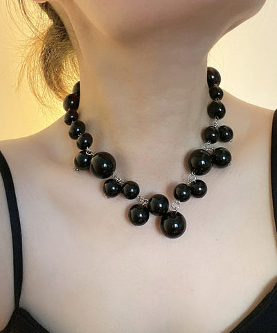 Collar vintage con colgante de borla y perlas de aleación blanca 