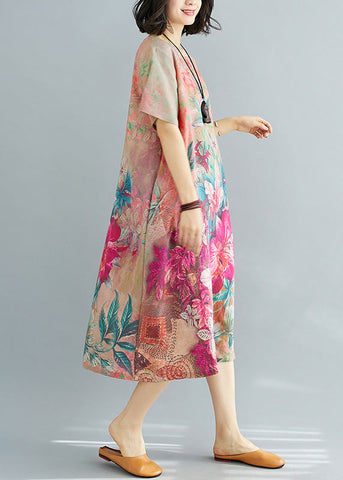 Französisches rotes O-Ausschnitt-Kuschel-Party-Chiffon-langes Kleid Sommer 