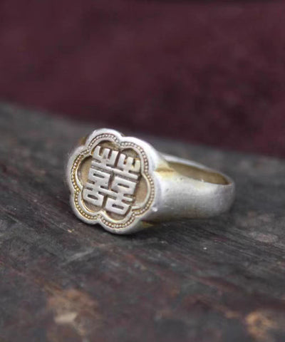 Chinese Style Silk Sterling Silver Rings