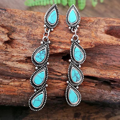 Pendientes de patchwork geométrico de moda 