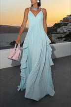 Swing Pleated Layered Maxi Dress