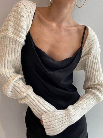 Cárdigan de punto para mujer, top corto de manga larga, suéter informal de moda de otoño, ropa de calle sexy, ropa de abrigo, suéter para mujer 