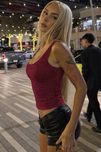 Lace Square Neck Slim Tank Top