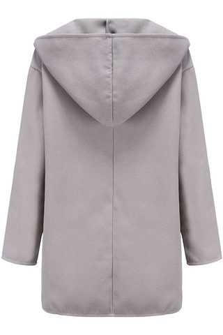 Casual Elegant Solid Patchwork Buttons Hooded Collar Outerwear(7 Colors)