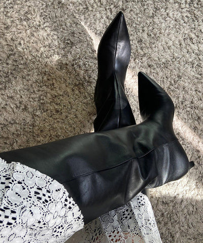 Mulberry Kunstleder Splicing Fashion Stiefel Spitzschuh 