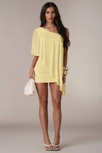 Asymmetric Ruffle Slim Beach Mini Dress