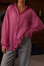 Solid Casual Chic Long Sleeve Blouse