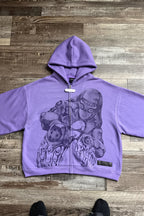 Anime Graphic Zip Hoodie