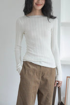 Semi-Sheer Unique Fitted Knit Top