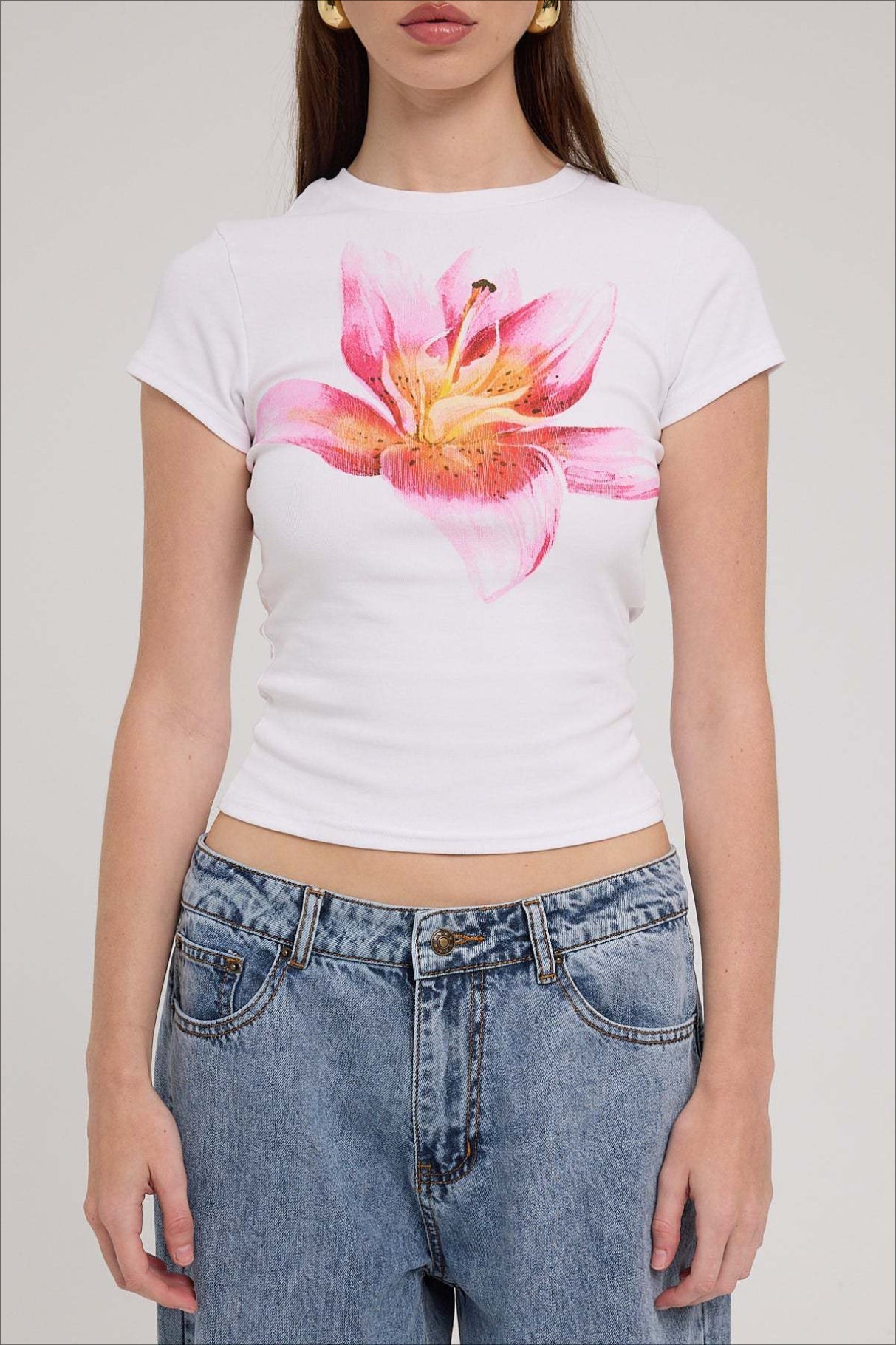 Flower Print Short Sleeve T-shirt
