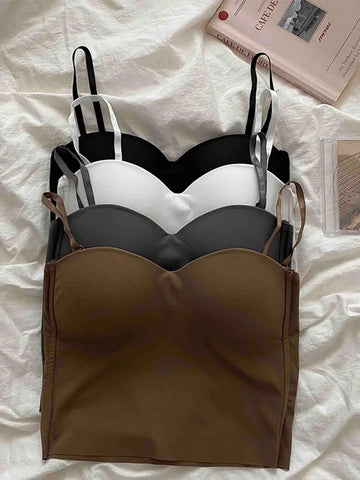 4 Colors Camisole for Women Fitness Crop Tops Summer Elegant Sexy All-match Casual Aesthetic Solid New