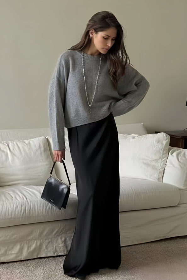 Loose Basic Knit Pullover Sweater
