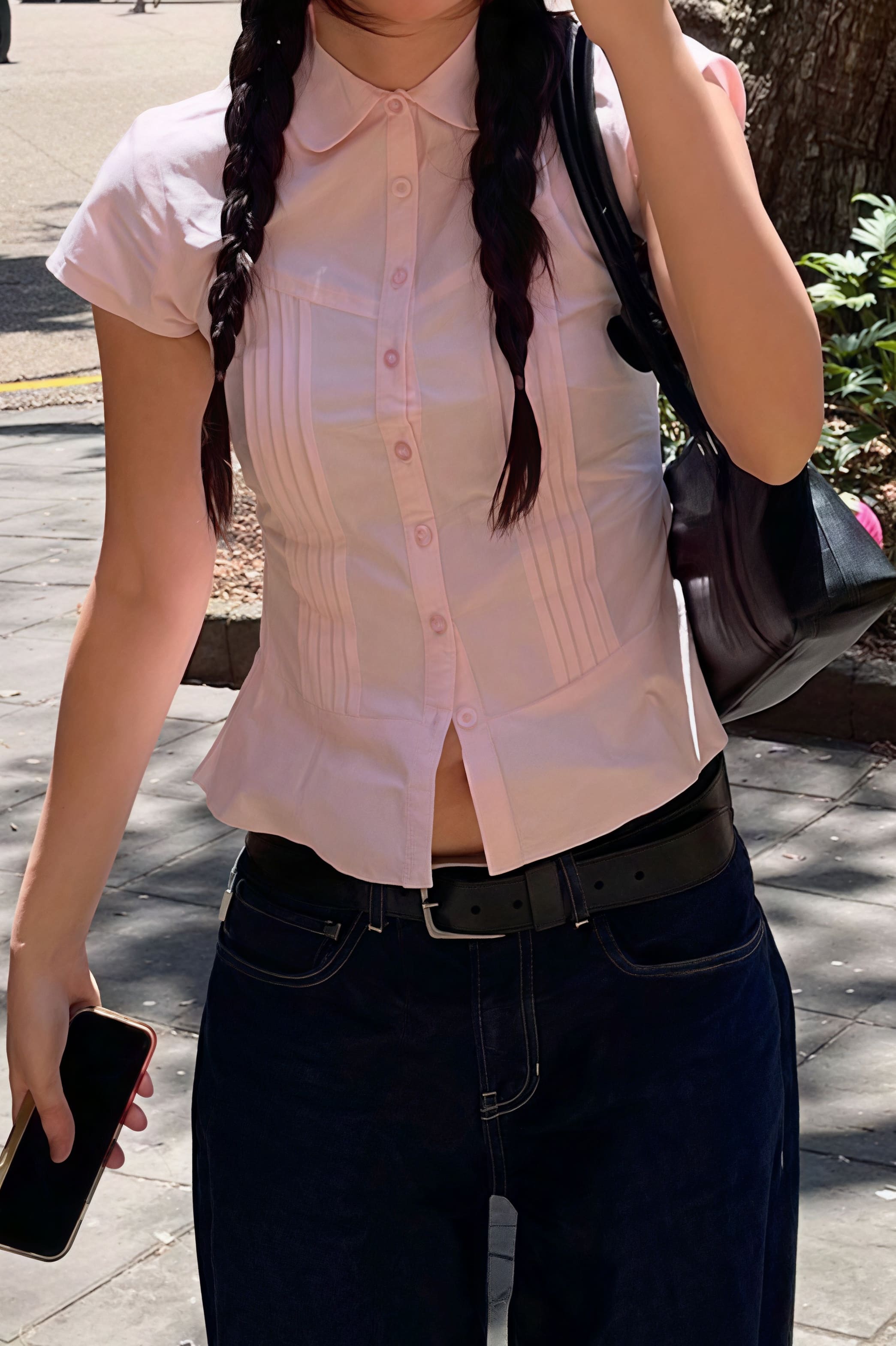 Unique Design Slim Fit Short Sleeve Blouse