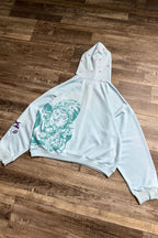 Anime Embroidered Zip Hoodie