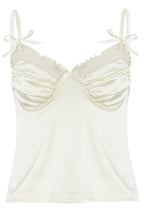 Sweet Satin Bow Ruched Cami Top