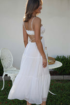 Casual Chiffon Cutout A-Line Maxi Dress