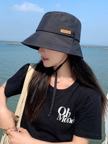 Lace-Up Wide Side Sun-Protection Hats&Caps Fisherman Hat