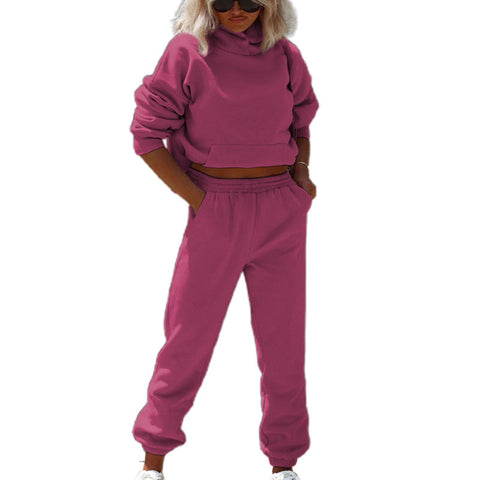 Herbst-Winter-Set mit Kapuzenpullover und Hose mit Knöchelbindung für Damen 