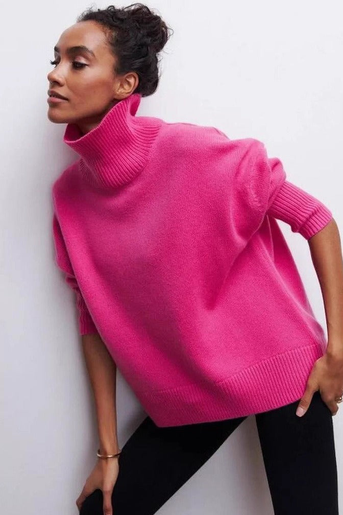 Loose Fit High Neck Sweater