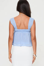 Square Neck Lace-Up Cami Tank Top