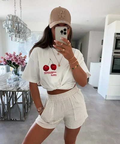 Camiseta informal de comida de verano de Harajuku 