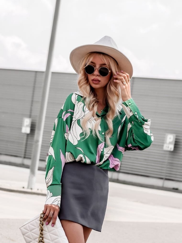 Women's Spring Summer Printed Elegant Professional Long Sleeve Shirt – Floral Print Blouse