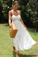 Lace Spliced Swing Cami Boho Dress
