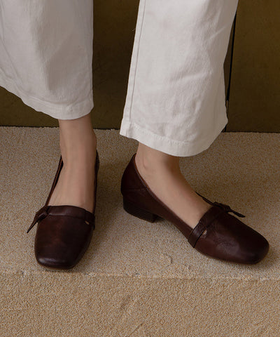 New Red Comfortable Splicing Flat Shoes Cowhide Leather