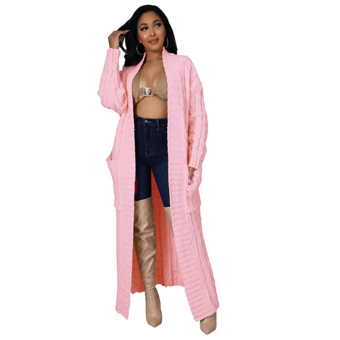Drop It Shoulder Sleeve Maxi Sweater Cardigan