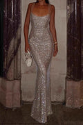 Sequin Diamond Bodycon Maxi Dress