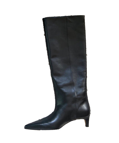 Mulberry Kunstleder Splicing Fashion Stiefel Spitzschuh 