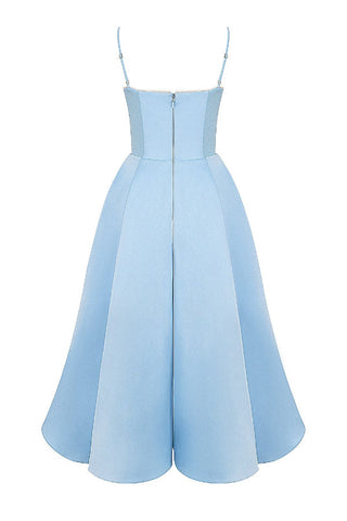 Suspender V-Neck Sleeveless Tutu Maxi Dress